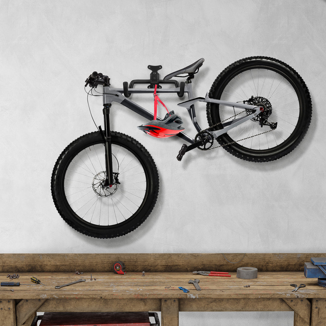 Soporte de pared para bicicletas Maclean, horizontal, acero, carga máxima de 30 kg, MC-484, 3 unidades