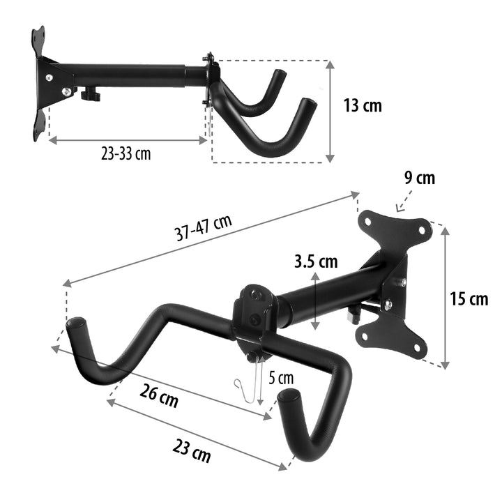 Soporte de pared para bicicletas Maclean, horizontal, acero, carga máxima de 30 kg, MC-484, 4 unidades