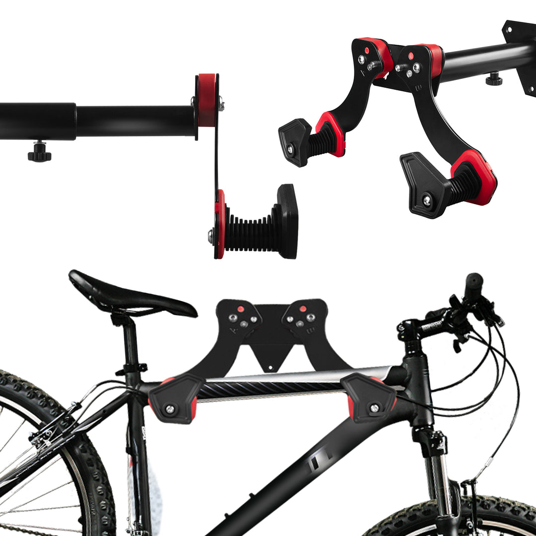Soporte de pared para bicicletas Maclean, acero, carga máxima de 30 kg, MC-449, 2 unidades