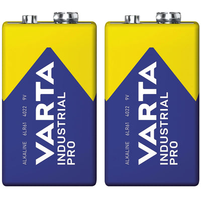 2 pilas R9V R-9 6LR61 de 9 V alcalinas Varta Industrial Pro