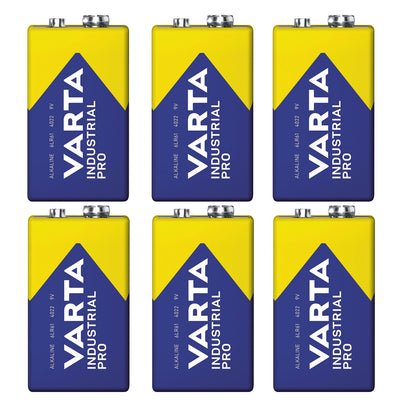 6 pilas R9V R-9 6LR61 de 9 V alcalinas Varta Industrial Pro