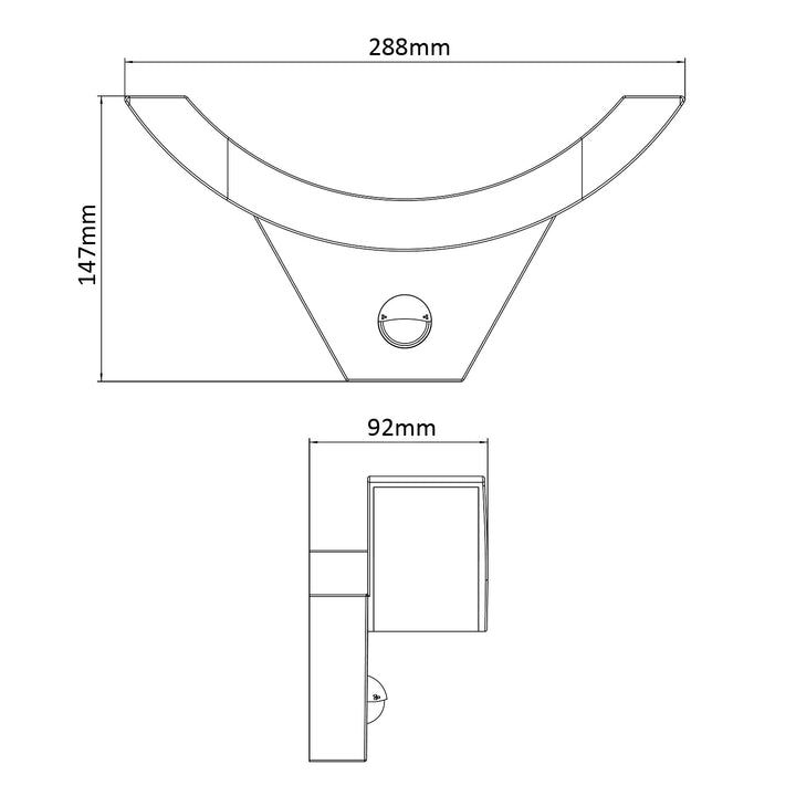 Lámpara LED con sensor de movimiento Maclean, sensor de movimiento por infrarrojos, color gris, 10 W, IP54, 800 lm, MCE290 GR, 4 unidades