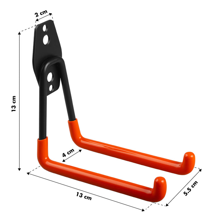 Soporte / colgador de pared para garaje Maclean, para neumáticos, herramientas de jardinería, escaleras, mangueras, bicicletas, carga máxima de 50 kg, MC-443, 4 unidades