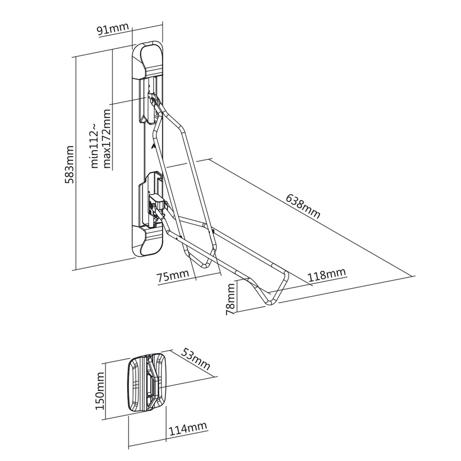 Soporte de pared para bicicletas Maclean, máx. 35 kg, MC-471, 2 unidades