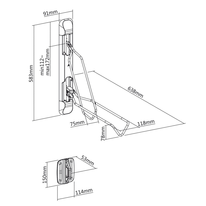 Soporte de pared para bicicletas Maclean, máx. 35 kg, MC-471, 3 unidades