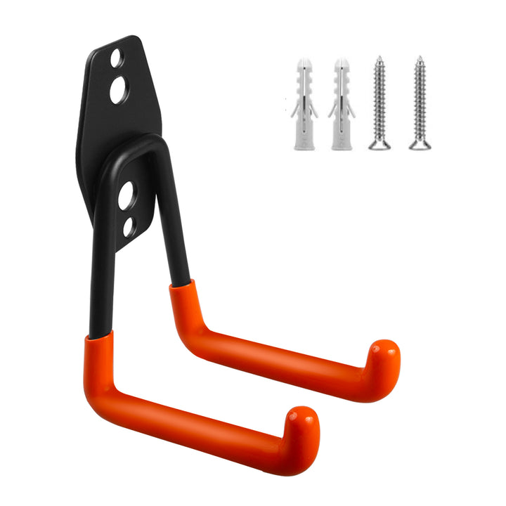 Soporte de pared para garaje Maclean, para neumáticos, herramientas de jardinería, escaleras y mangueras. De acero, carga máxima de 70 kg, MC-442, 4 unidades