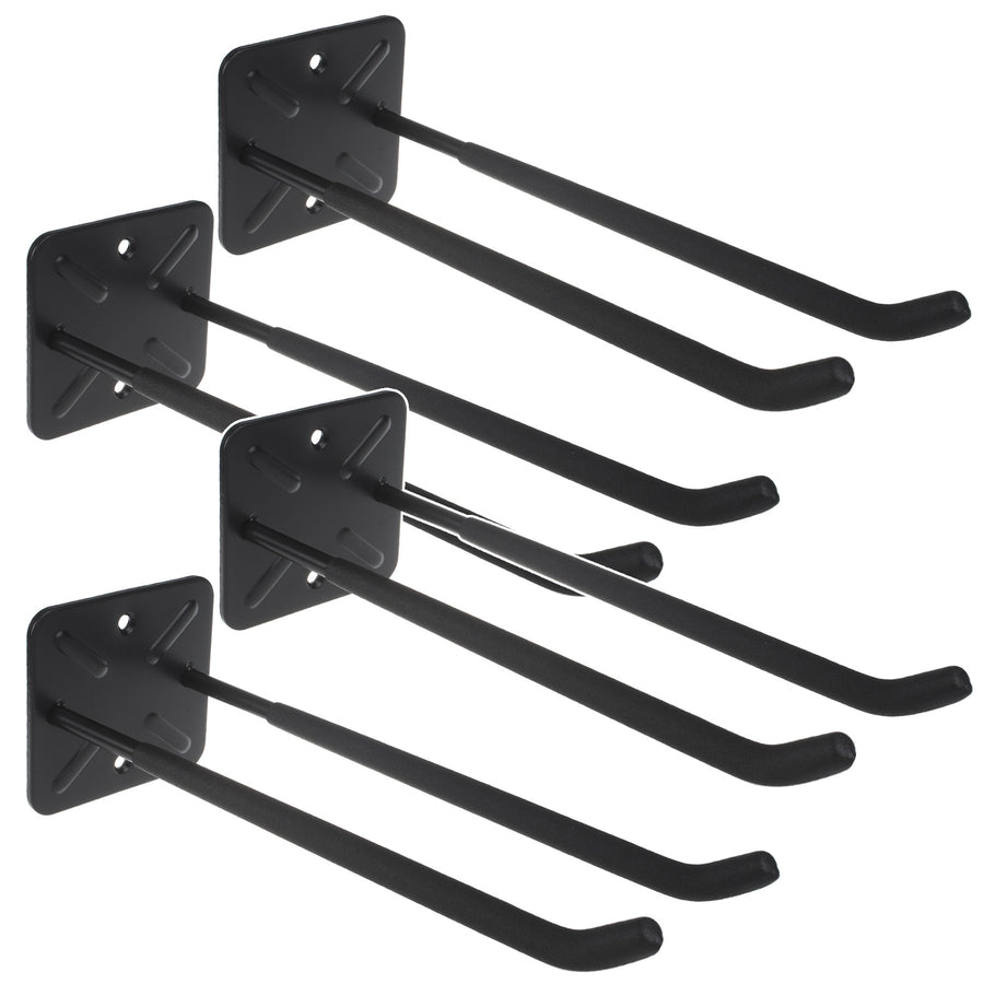 Juego de 4 soportes de pared Maclean, para herramientas, ruedas, escaleras, bicicletas, de acero, carga máxima de 70 kg, MC-436