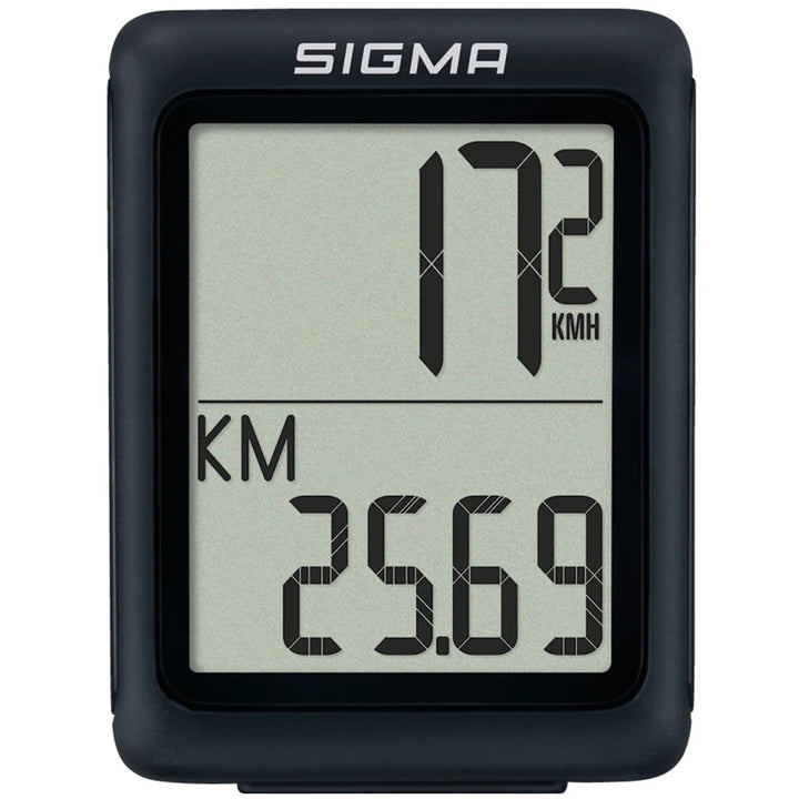 Cuentakilómetros para bicicleta Sigma BC 5.0 WR, resistente al agua y a la intemperie, pantalla grande y legible, 5 funciones básicas