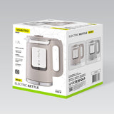 Hervidor eléctrico de cristal Maestro, capacidad de 1,7 l, potencia de 2200 W, indicador de nivel de agua, iluminación LED, base giratoria, color gris, MR-065-GREY