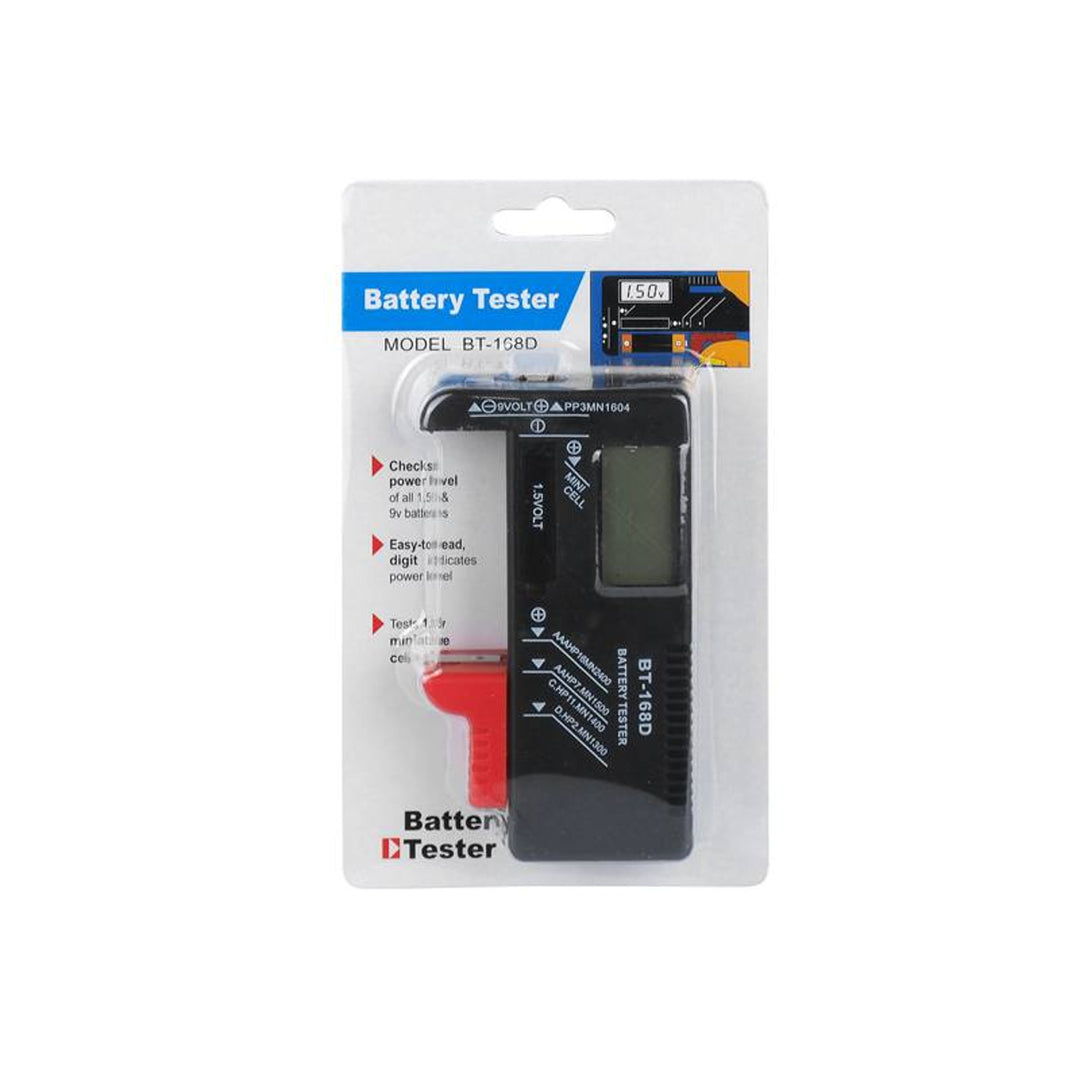 Comprobador digital de pilas y baterías recargables Lamex, pantalla LCD, tamaño compacto, no requiere fuente de alimentación adicional