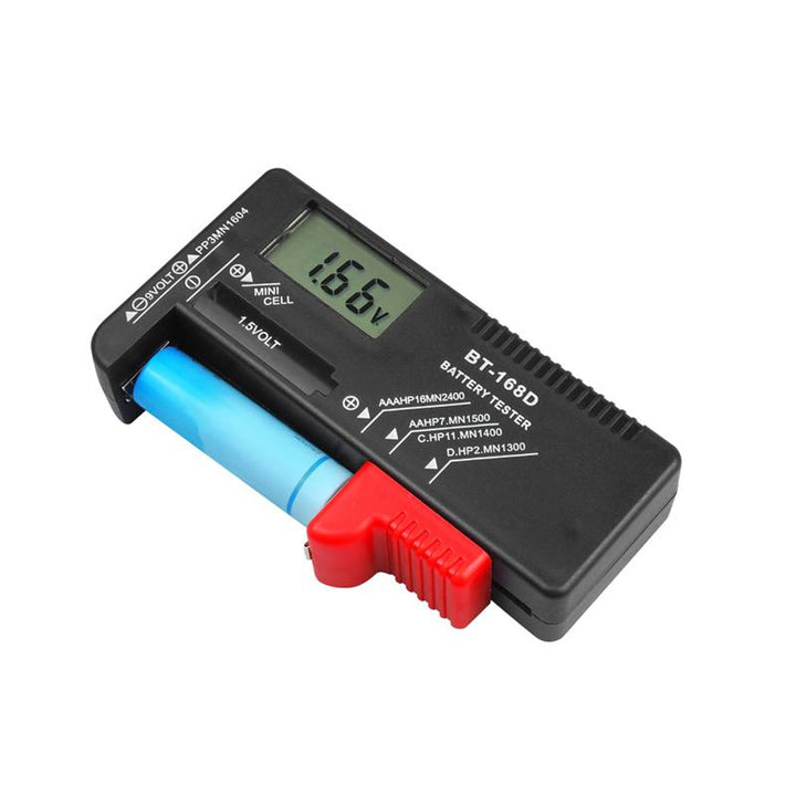 Comprobador digital de pilas y baterías recargables Lamex, pantalla LCD, tamaño compacto, no requiere fuente de alimentación adicional