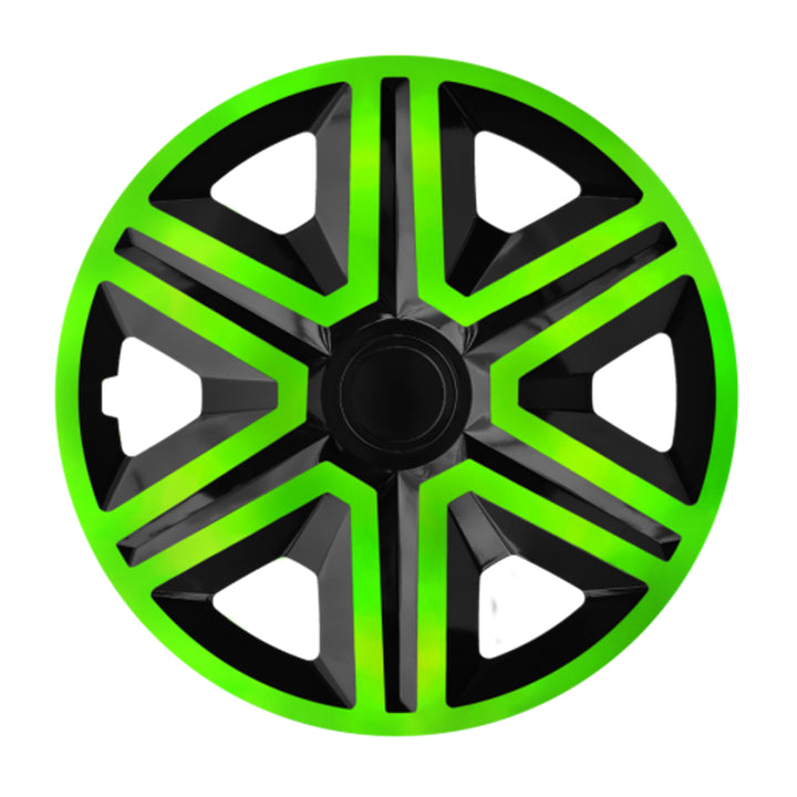 Tapa de rueda universal de 14'' NRM Action bicolor verde y negro, 1 unidad