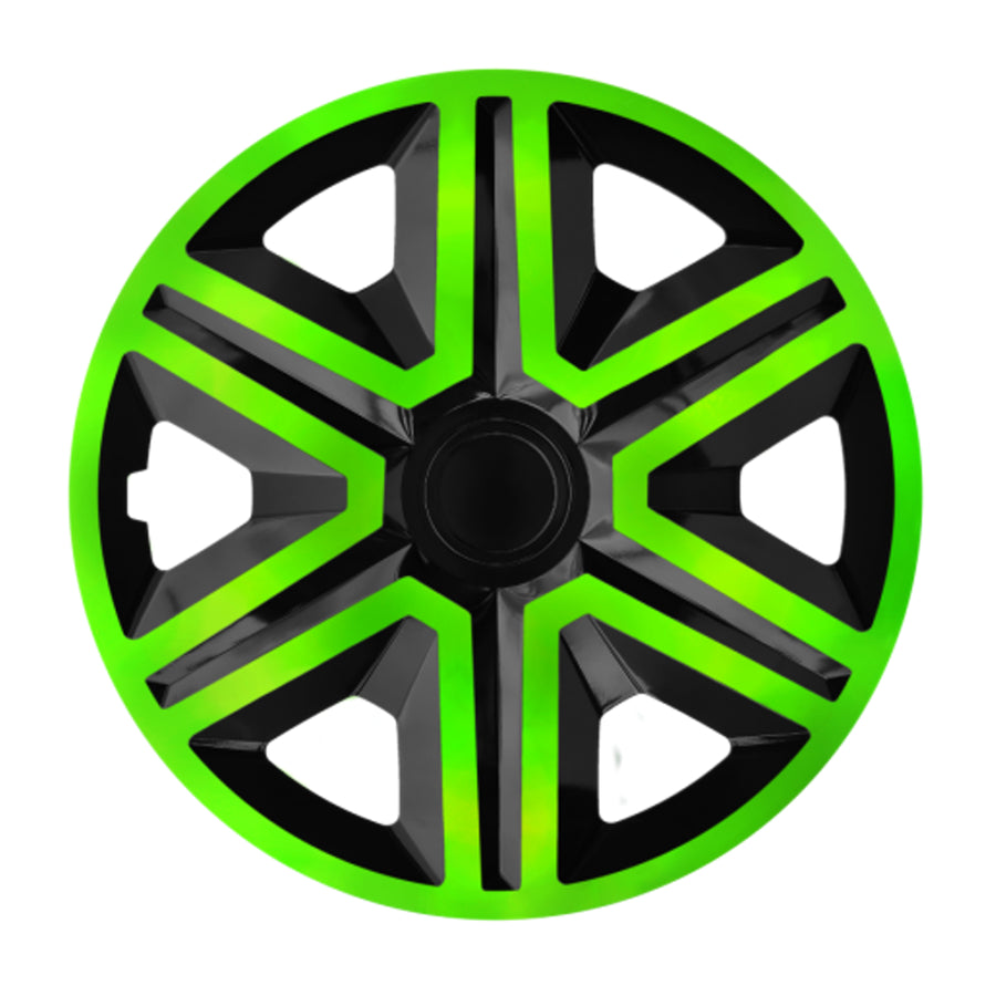 Tapa de rueda universal de 14'' NRM Action bicolor verde y negro, 1 unidad