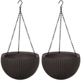 Maceta colgante Keter Sphere Planter, color marrón, 2 unidades