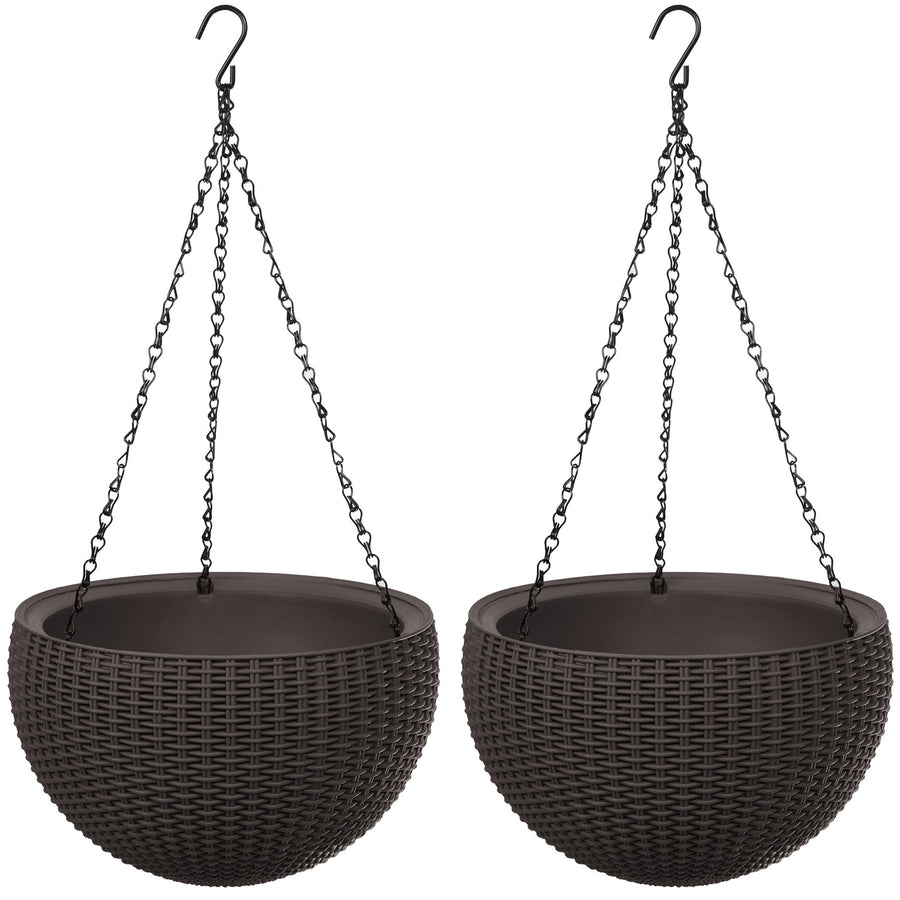 Maceta colgante Keter Sphere Planter, color marrón, 2 unidades