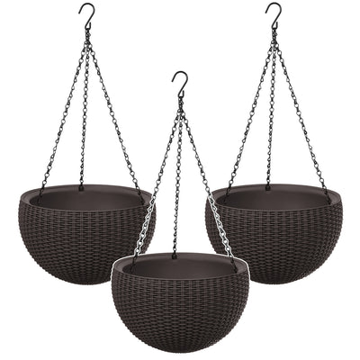 Maceta colgante Keter Sphere Planter, color marrón, 3 unidades