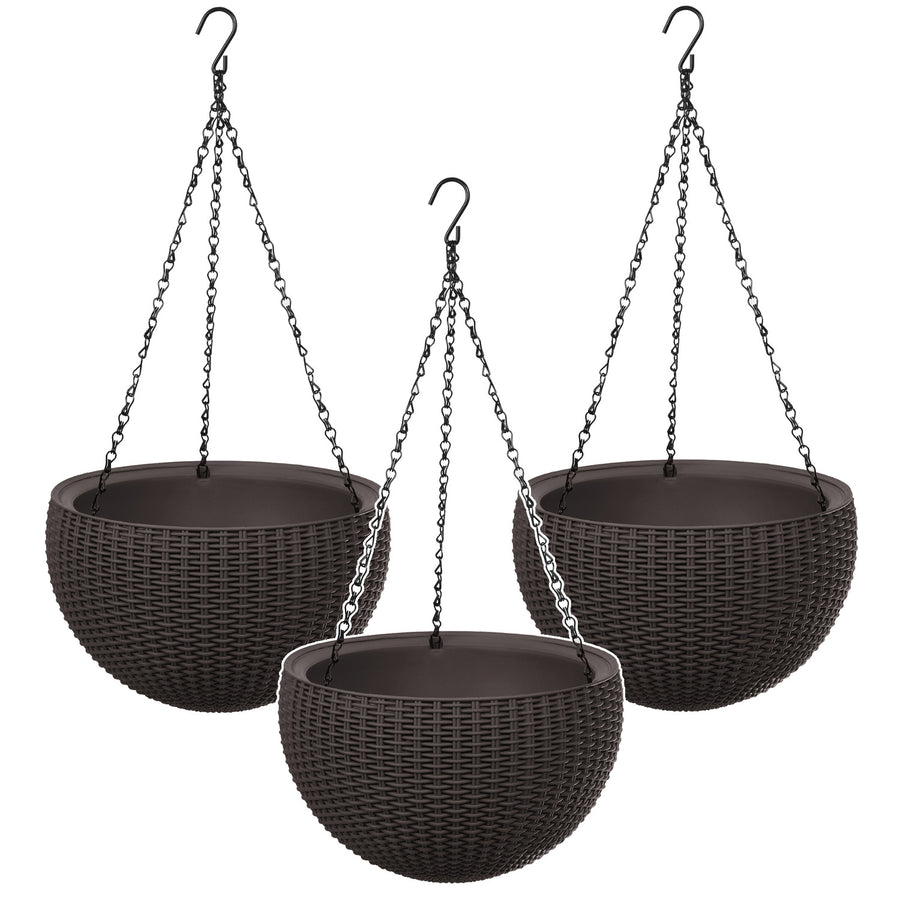 Maceta colgante Keter Sphere Planter, color marrón, 3 unidades