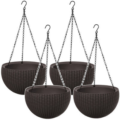 Maceta colgante Keter Sphere Planter, color marrón, 4 unidades