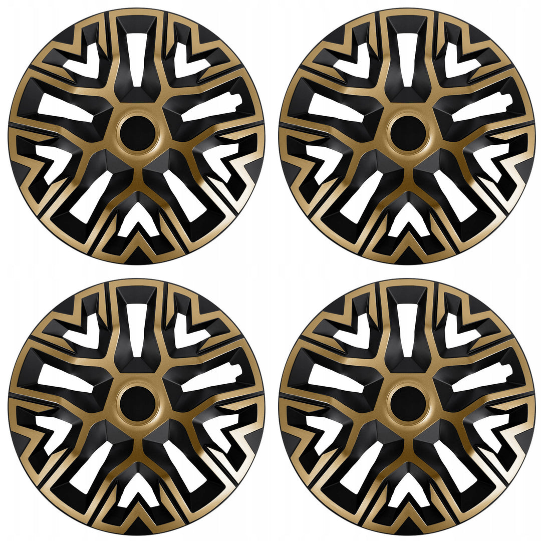 Tapacubos universales de 14'' NRM The Best bicolor dorado y negro, 4 unidades