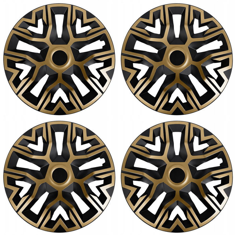Tapacubos universales de 14'' NRM The Best bicolor dorado y negro, 4 unidades