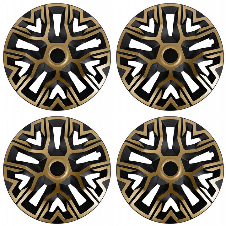 Tapacubos universales de 16'' NRM The Best bicolor (dorado y negro), 4 unidades