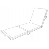 Cojín para tumbona Jaipur, color beige, tejido S-550 melange, tamaño 190 x 60 cm, dos sistemas de fijación, impermeable, lavable en su totalidad, melange S-21