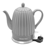 Hervidor eléctrico de cerámica Maestro, color gris, potencia de 1500 W, capacidad de 1,5 l, base giratoria, indicador de nivel de agua, cable de alimentación de 65 cm, MR-077