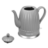 Hervidor eléctrico de cerámica Maestro, color gris, potencia de 1500 W, capacidad de 1,5 l, base giratoria, indicador de nivel de agua, cable de alimentación de 65 cm, MR-077