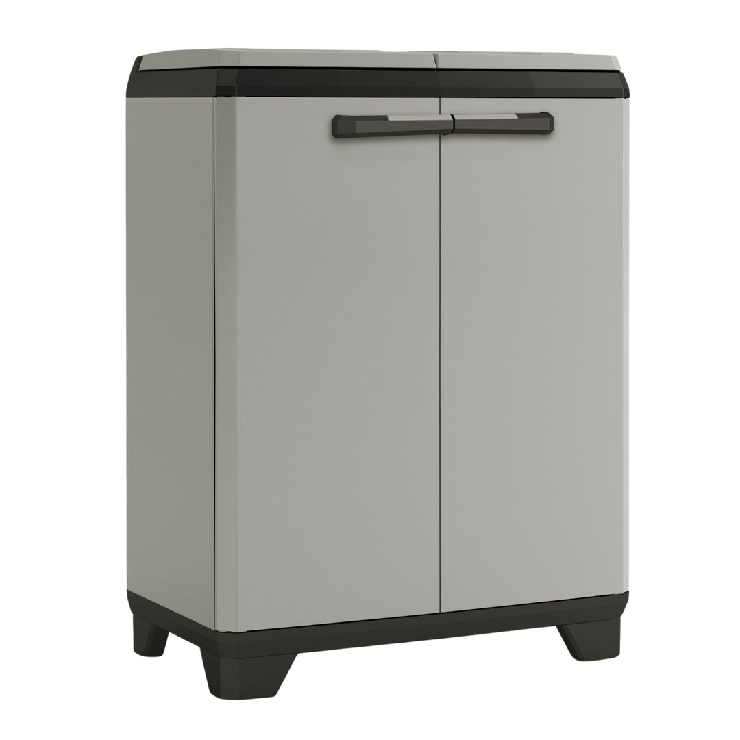 Armario para la clasificación de residuos Keter Planet, capacidad de 2 x 110 l, color gris, 68 x 39 x 92 cm, 246640