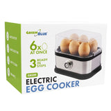 Cocedor de huevos automático GreenBlue, potencia de 200 W, capacidad para hasta 6 huevos, medidor, 220-240 V~, 50/60 Hz, GB359