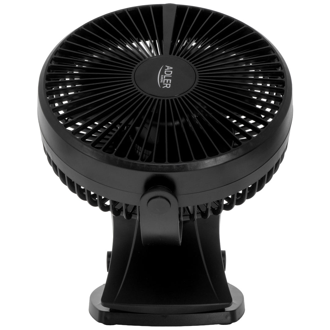 Ventilador de mesa con clip, recargable, 15,5 cm, giro de 360°, USB-C, Adler