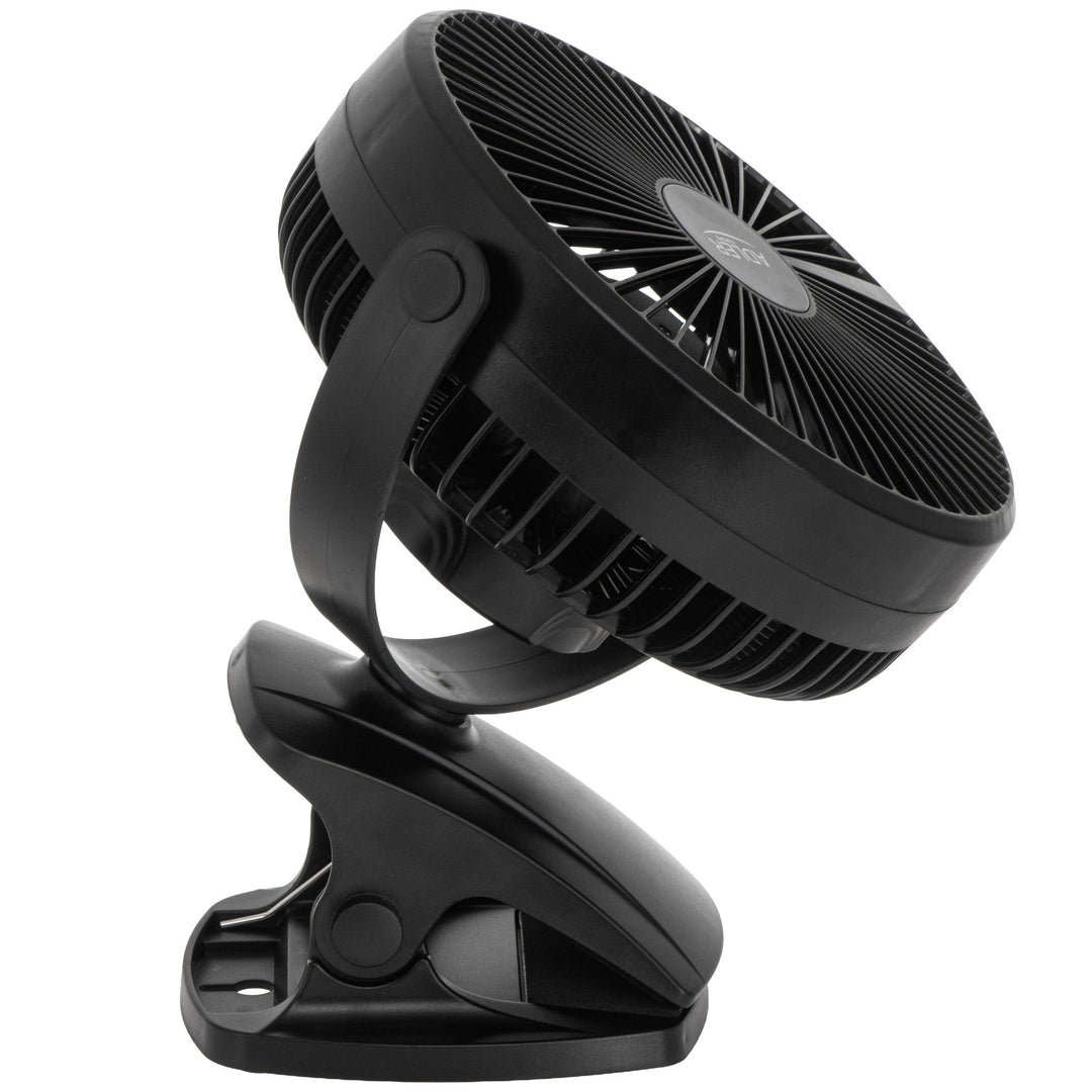 Ventilador de mesa con clip, recargable, 15,5 cm, giro de 360°, USB-C, Adler