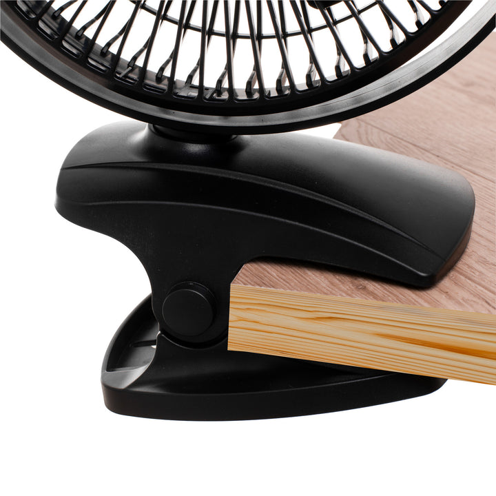 Ventilador de mesa con clip, recargable, 15,5 cm, giro de 360°, USB-C, Adler