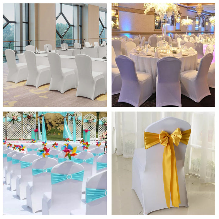 Funda para silla de catering blanca GreenBlue, 88 x 50 x 45 cm, spandex, GB374, 2 unidades