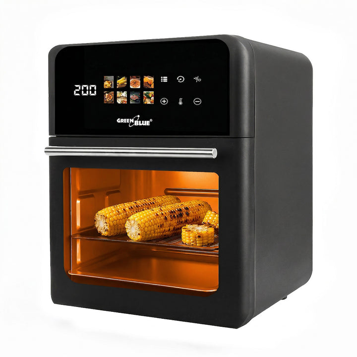 Freidora sin aceite AIR FRYER de GreenBlue, 1800 W de potencia, capacidad de 10 l, 8 programas, accesorios, temporizador, GB950 + termómetro/sonda para alimentos, GreenBlue GB178