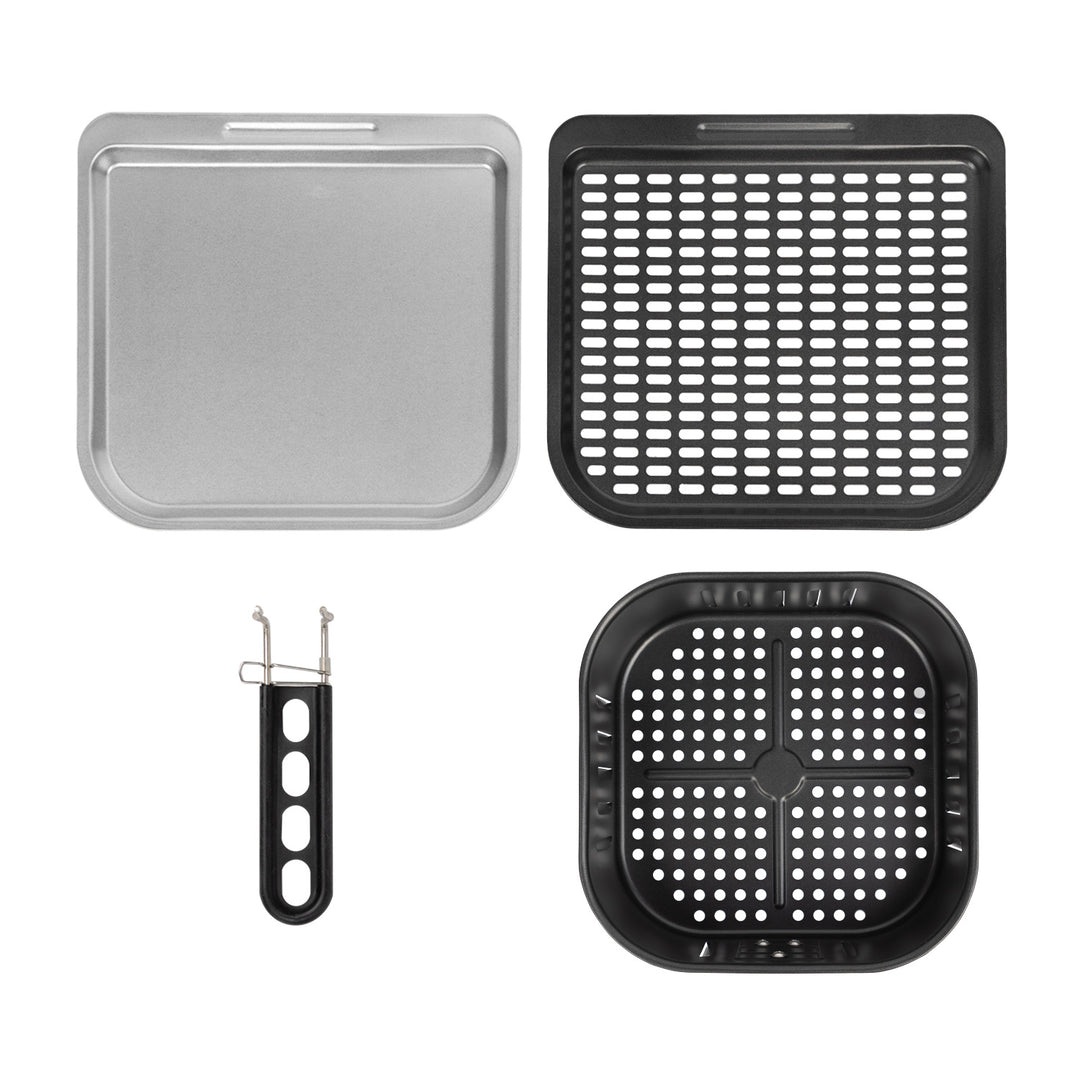 Freidora sin aceite AIR FRYER de GreenBlue, 1800 W de potencia, capacidad de 10 l, 8 programas, accesorios, temporizador, GB950 + termómetro/sonda para alimentos, GreenBlue GB178