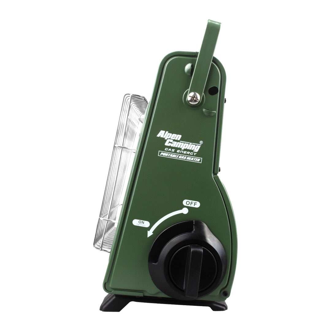 Hornillo de gas portátil Alpen Camping, 2 en 1, consumo de gas 124 g/h, encendido piezoeléctrico, ICELAND IK-1000 PRO+ 4 cartuchos de gas de 227 g GreenBlue. Certificado: Pi 0875, conforme a la norma EN 417