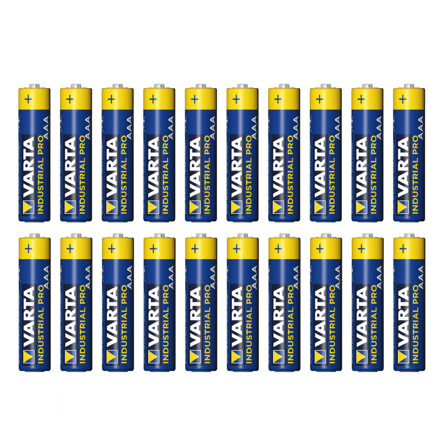 20 pilas alcalinas R-03 LR03 AAA Varta Industrial 4003