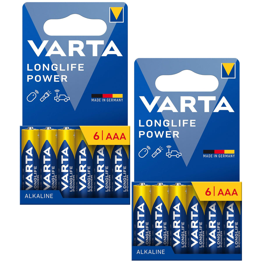 12 pilas R-03, R03, AAA, LR06 de 1,5 V VARTA Longlife Power alcalinas