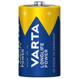 4 pilas R-20 R20 D de 1,5 V alcalinas Longlife Power de Varta