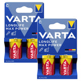 4 pilas R-14 R14 C de 1,5 V alcalinas Varta Longlife Max Power