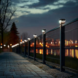 Lámpara LED solar para poste GreenBlue, 100 x 100 mm, cubierta en forma de sobre, 3200 K, GB128 WW, 4 unidades