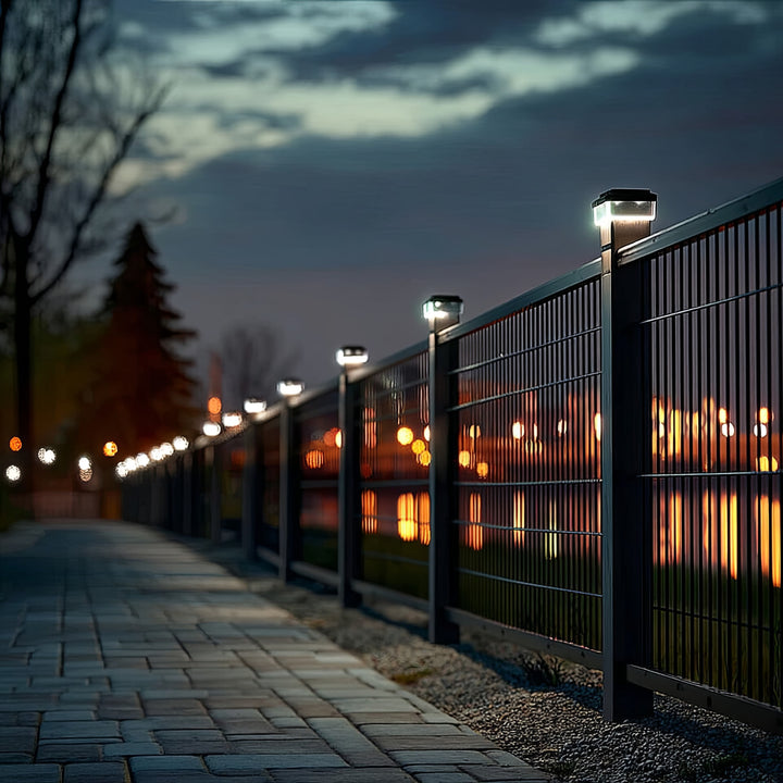 Lámpara LED solar para poste GreenBlue, 100 x 100 mm, cubierta en forma de sobre, 3200 K, GB128 WW, 4 unidades