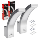 Lámpara LED para fachadas Maclean, 800 lm, IP54, 10 W, luz blanca natural (4000 K), color plateado, MCE343 SV, 2 unidades