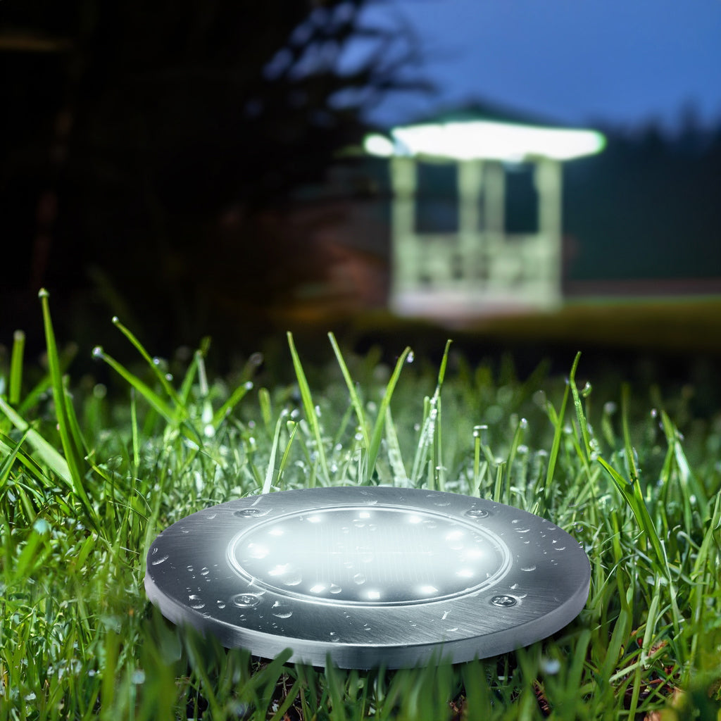 Lámpara solar LED para jardín con sensor de movimiento Maclean IP44, 12 LED SMD, 4000 K, Ni-MH 600 mAh, 0,7 W, MCE318, 4 unidades