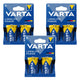 6 pilas R-20 R20 D de 1,5 V alcalinas Longlife Power de Varta