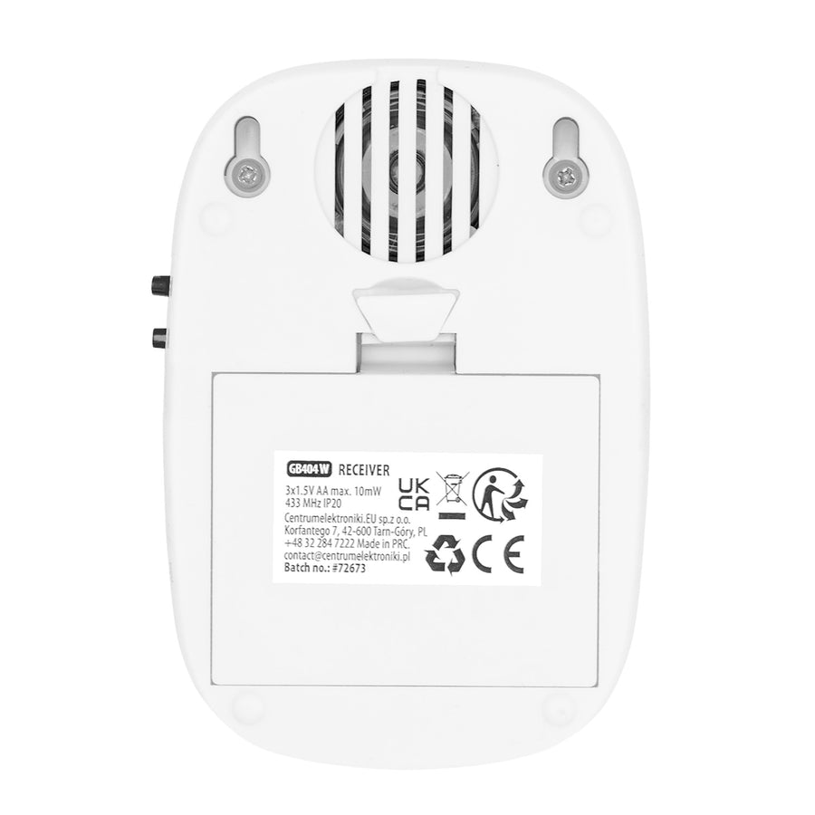 Timbre inalámbrico GreenBlue, 38 melodías, 90 dB, blanco, alcance de hasta 200 m, GB404 W