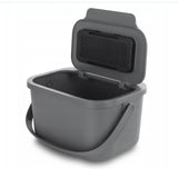 Contenedor para residuos orgánicos de 6 l, color gris, Bini Practic + 5 filtros de carbón Practic