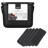 Contenedor para residuos orgánicos de 6 l, negro, Bini Practic + 5 filtros de carbón Practic