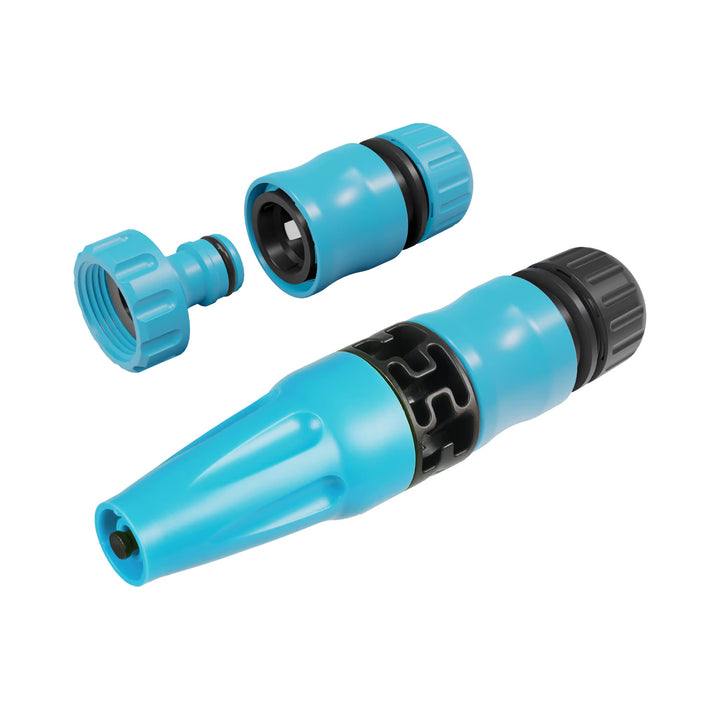 Carro para manguera Cellfast Aluplus de 1/2" y 60 m + Manguera de jardín Cellfast PROFESSIONAL de 1/2" y 30 m + Set con aspersor recto Cellfast Basic de 1/2"